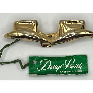 Dotty Smith Gold Tone Cowboy Hat Belt Buckle Western Vintage